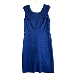 ADRIANNA PAPELL WOMAN Shutter Pleat Jersey Dress Electric Blue Size 16W